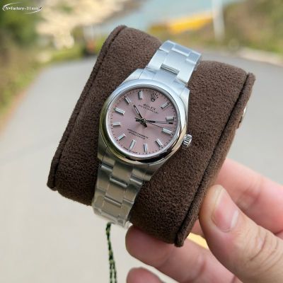 N Factory Rolex Oyster Perpetual Replica with Oyster Bracelet 31mm 2232 Movement Ice Blue Luminious Pink Dial Watch